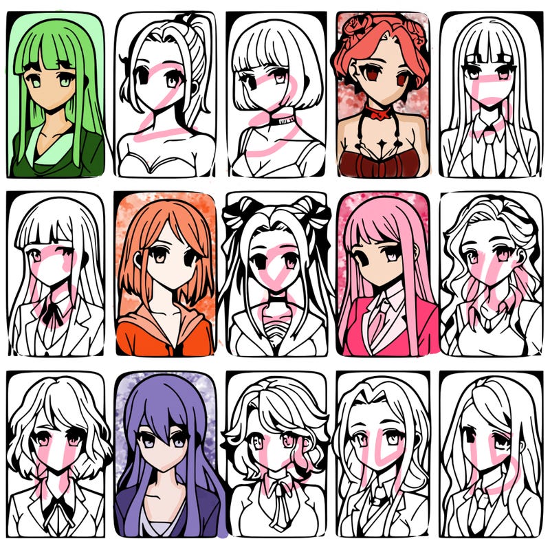 girls that look diffrent anime