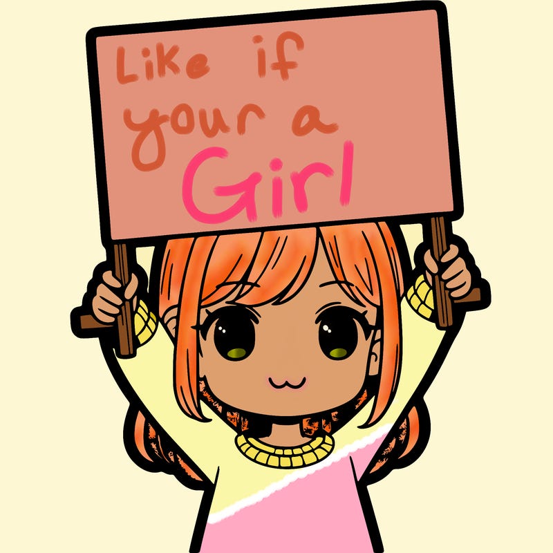 girl holding big sign