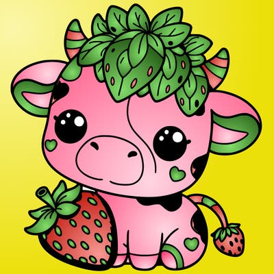 cute strawberry cow