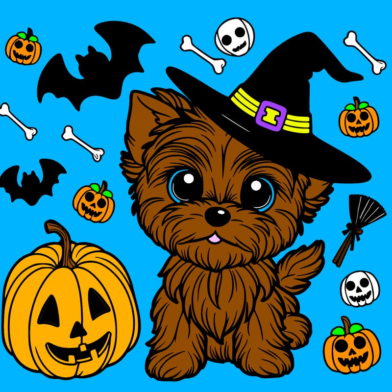 cute halloween yorkie