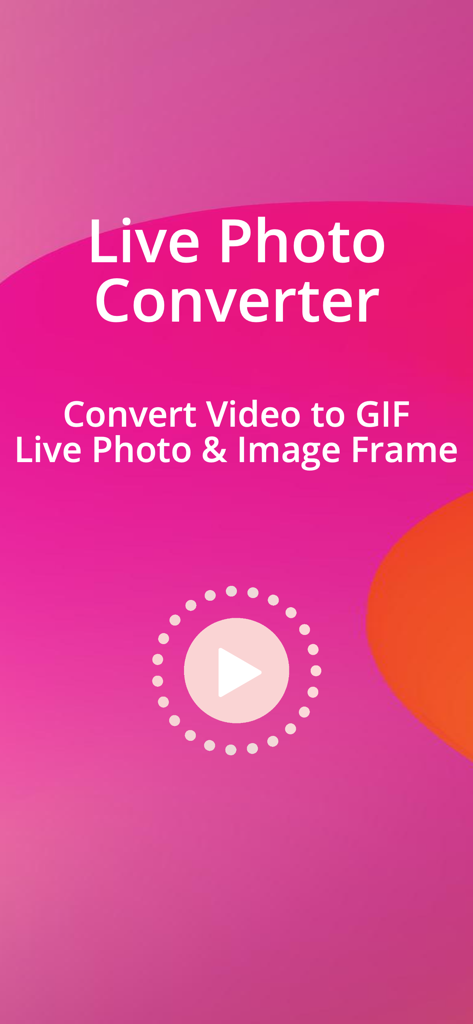 Live Photo Converter . - Live Photo Converter app display showing video to GIF and image frame conversion options