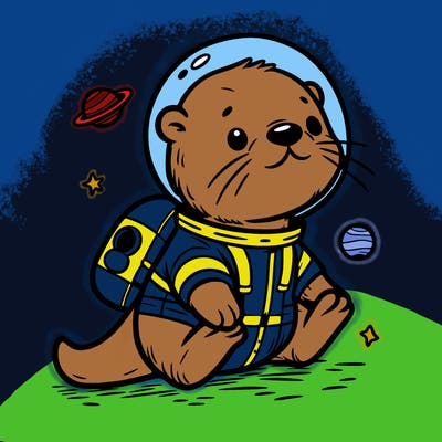 otter in a space suit