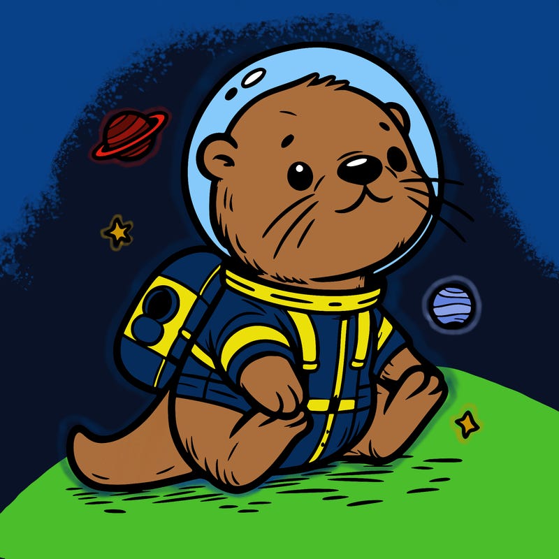 otter in a space suit