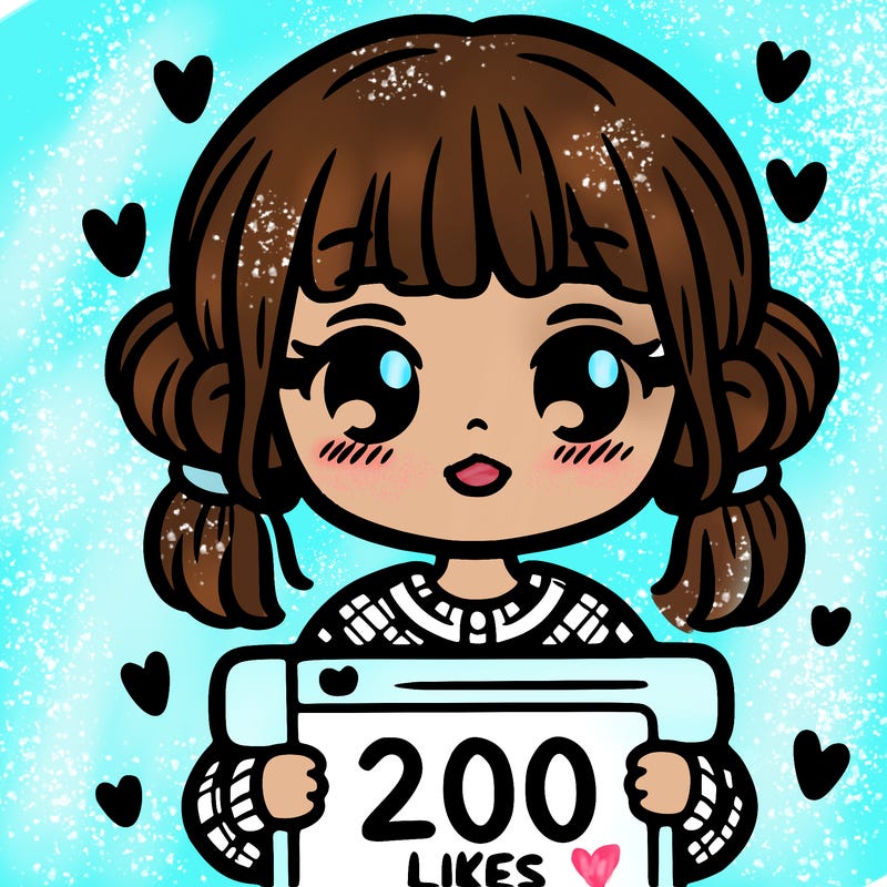 cute girl holding 200 likes