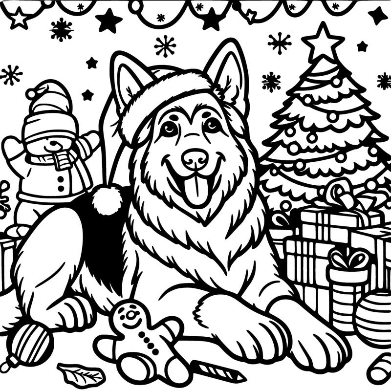 christmas german shepard