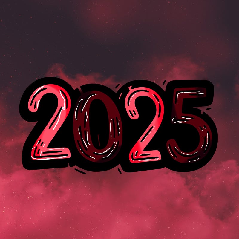 one line scrawled numbers sketch design “2025”