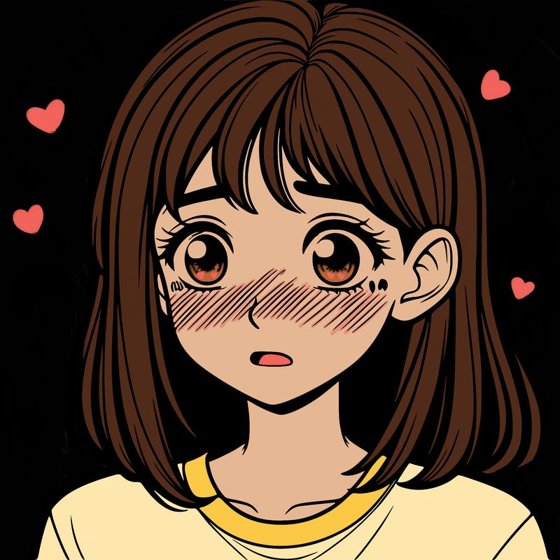 girl realistic blushing because of boy