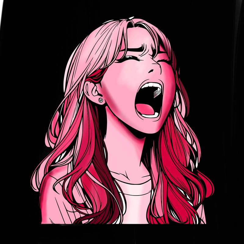 screaming realistic, girl