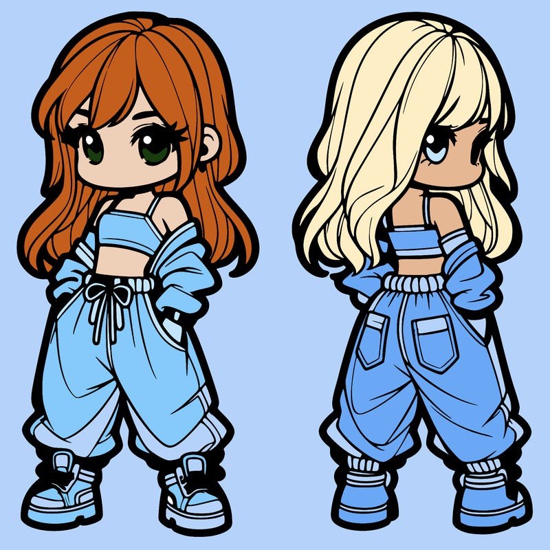 girl in crop top and baggy pants