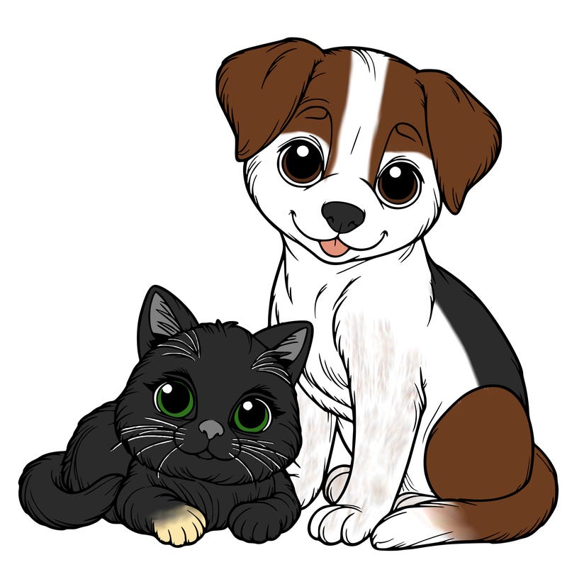 realistic cat and dog