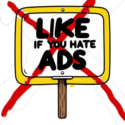 a sign that says like if you hate ads