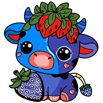 cute strawberry cow