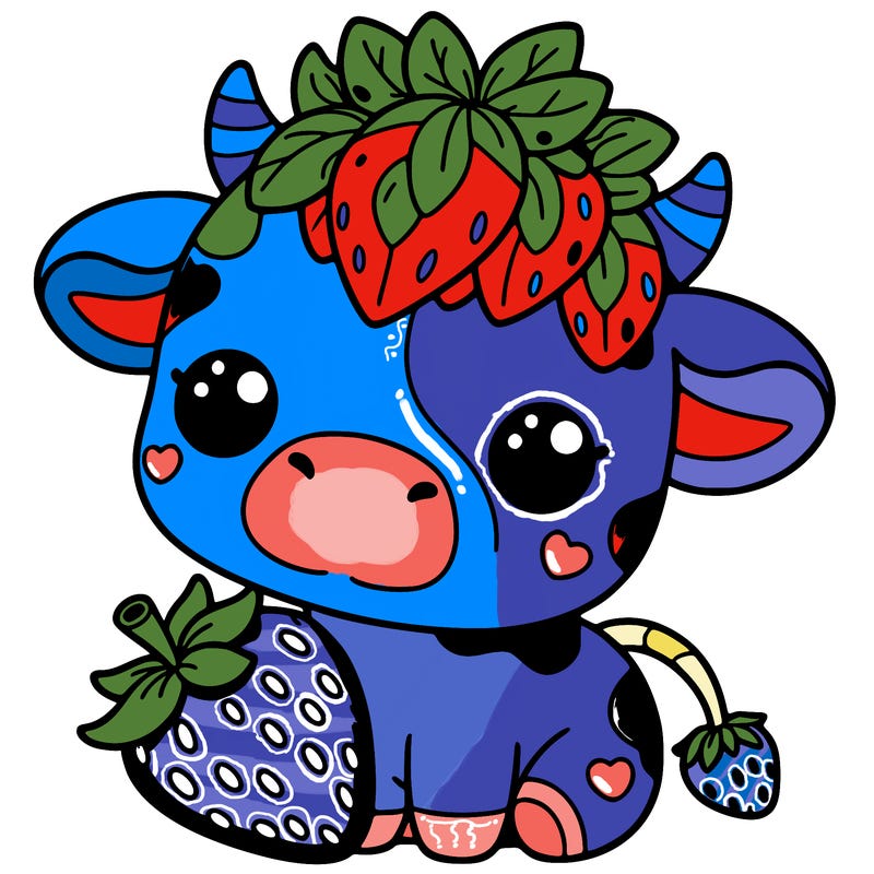 cute strawberry cow