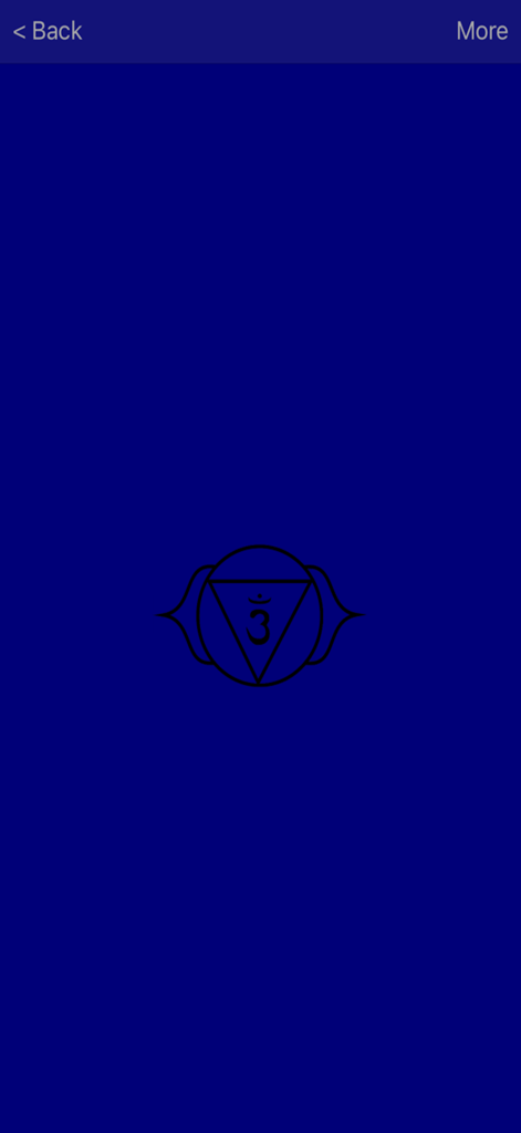 Third Eye chakra symbol on a deep blue background for meditation.