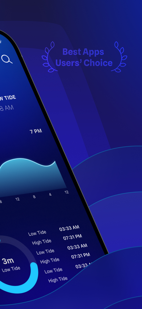 Cloud-W - Cloud-W app interface showing high and low tide times and a tide forecast graph.