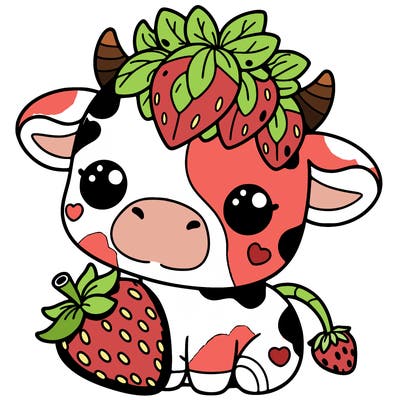 cute strawberry cow