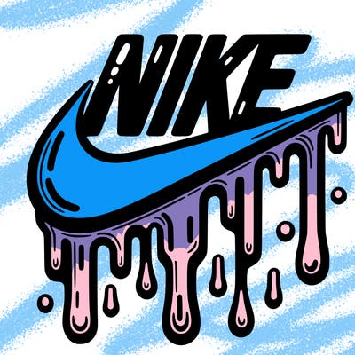 dripping nike logo