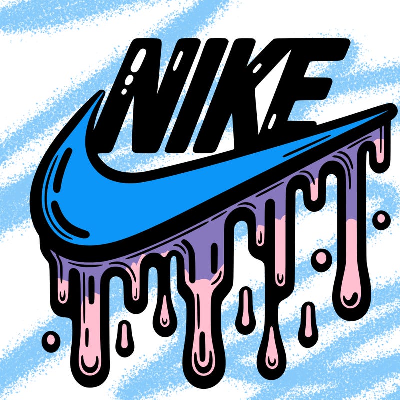 dripping nike logo