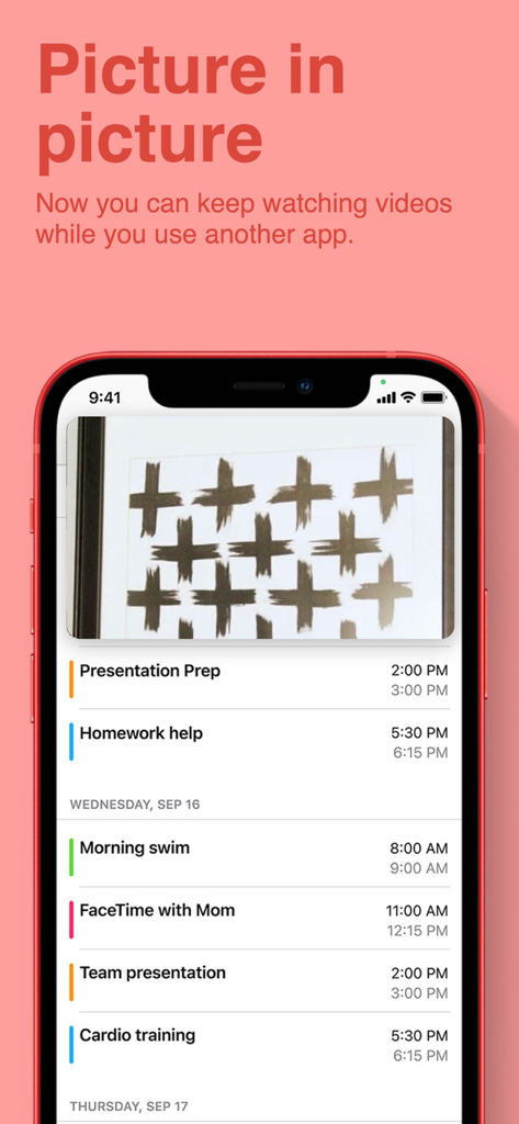 iPhone screen showing picture in picture multitasking for watching drink tutorials while using other apps