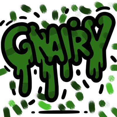 a word that has gnarly on it dripping