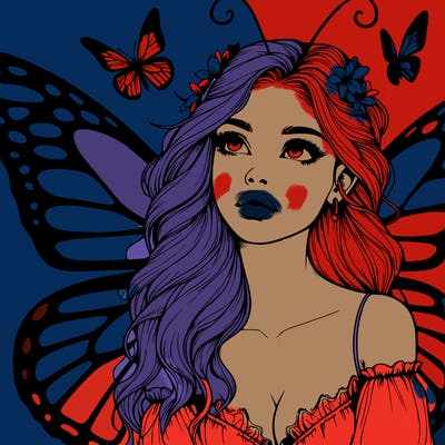 butterfly fairy realistic girl