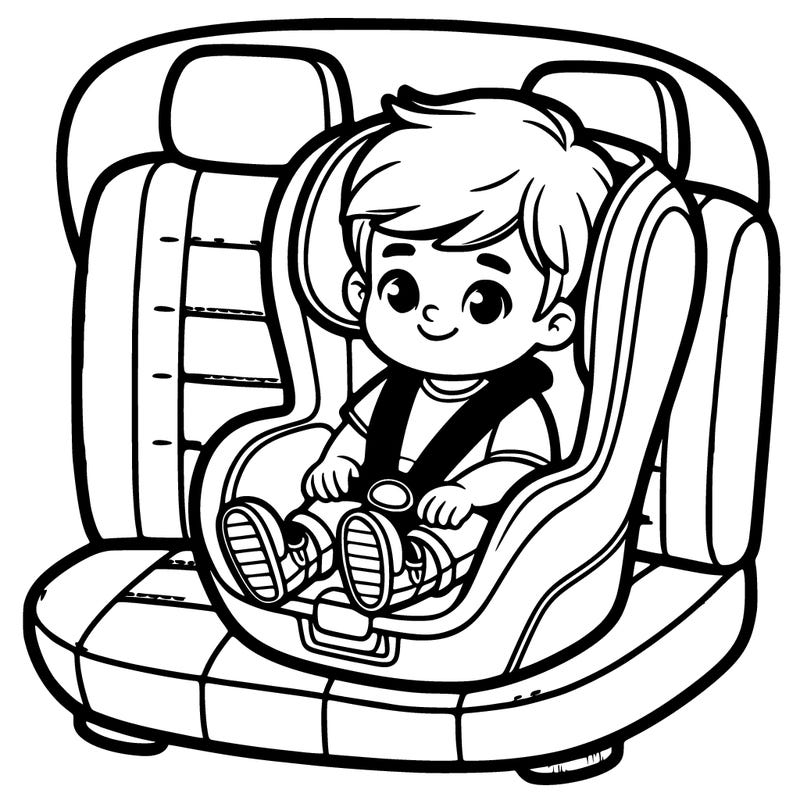 little boy in car seat