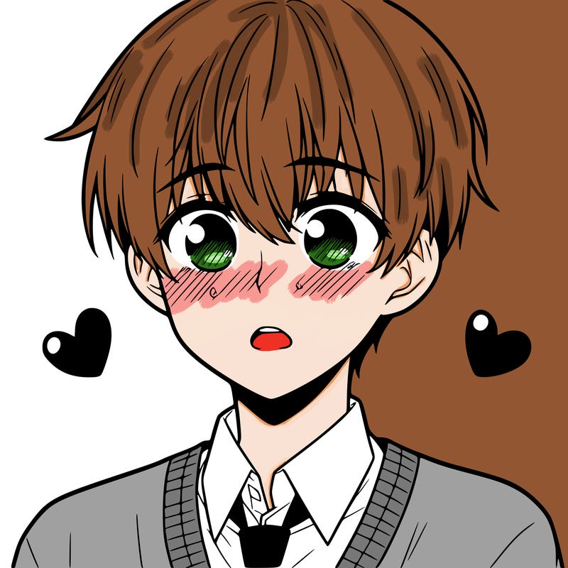manga boy blushing