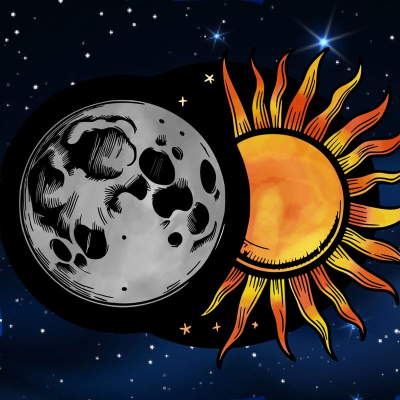 realistic moon and sun