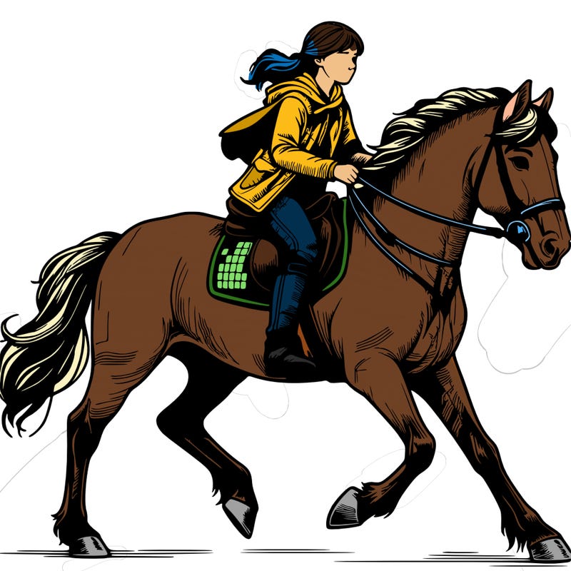 realistic girl riding horse