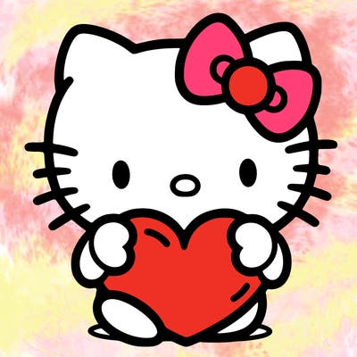 hello kitty with a heart for body