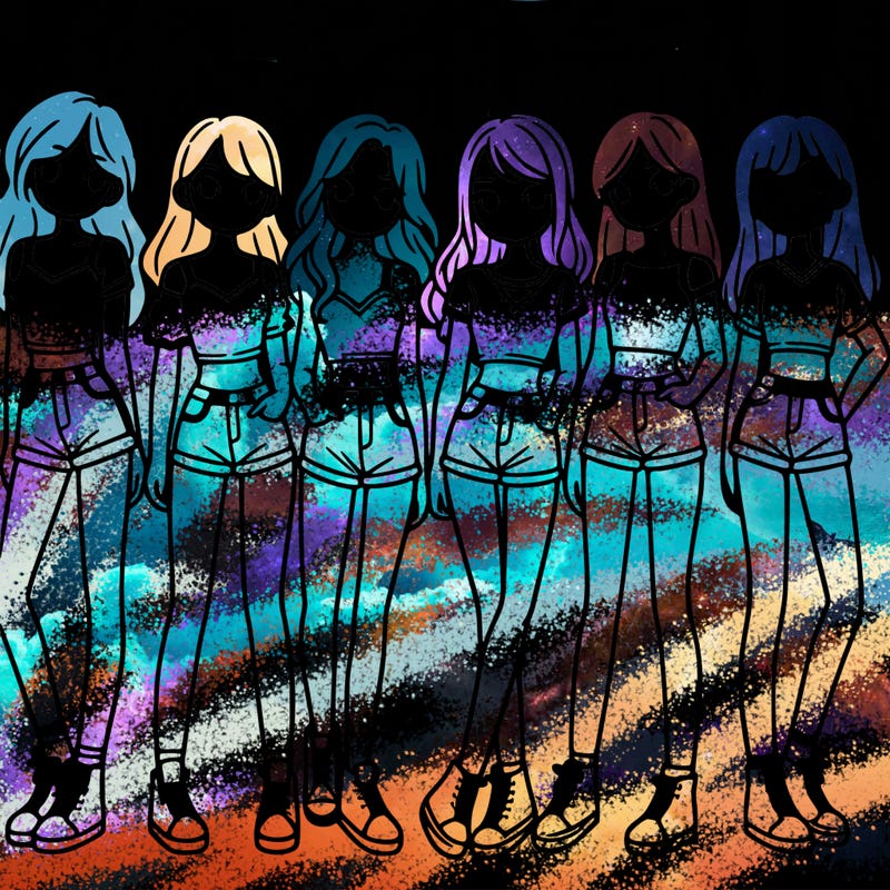 a group of girls wearing crop tops and shorts