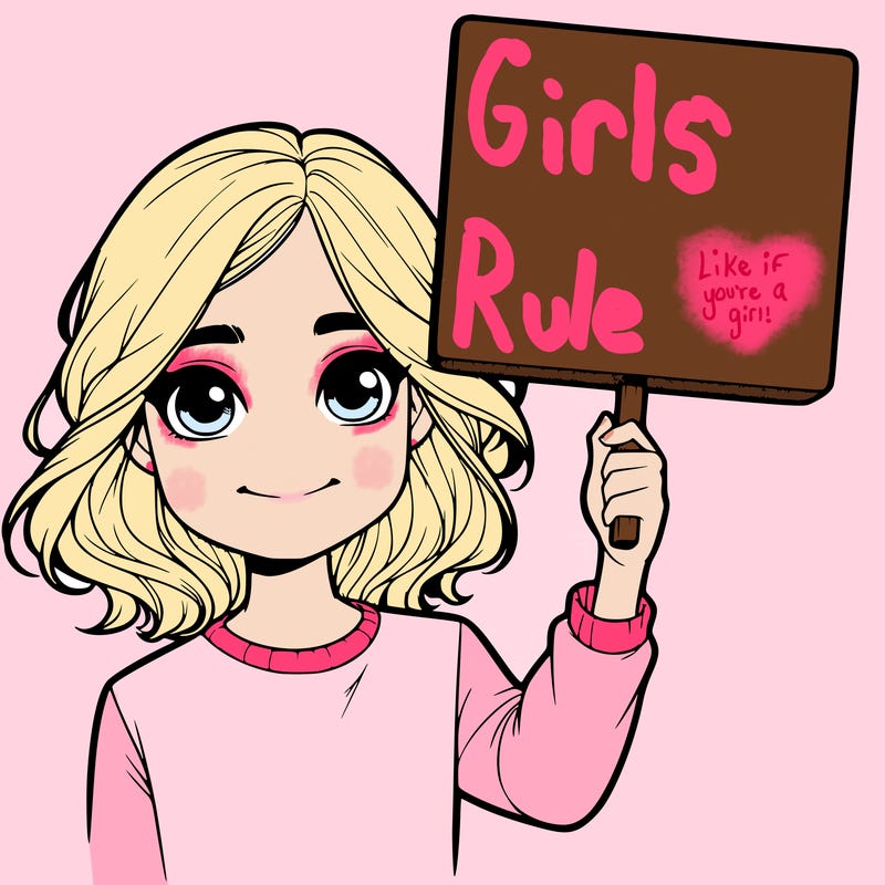 realistic girl holding up a sign