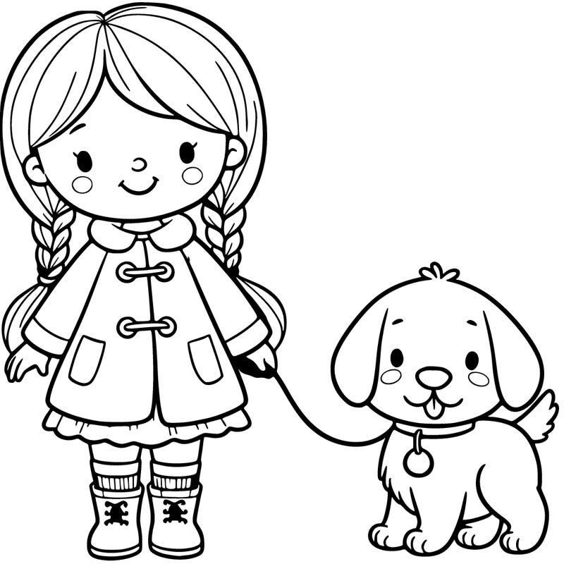 girl and her dog
