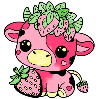 cute strawberry cow