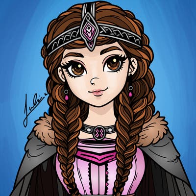 viking princess realistic with braids