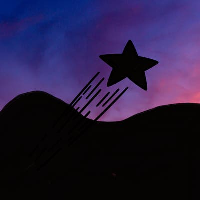 a shooting star in the sky