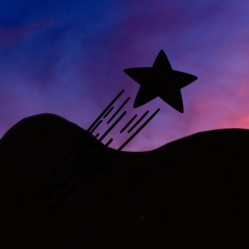 a shooting star in the sky