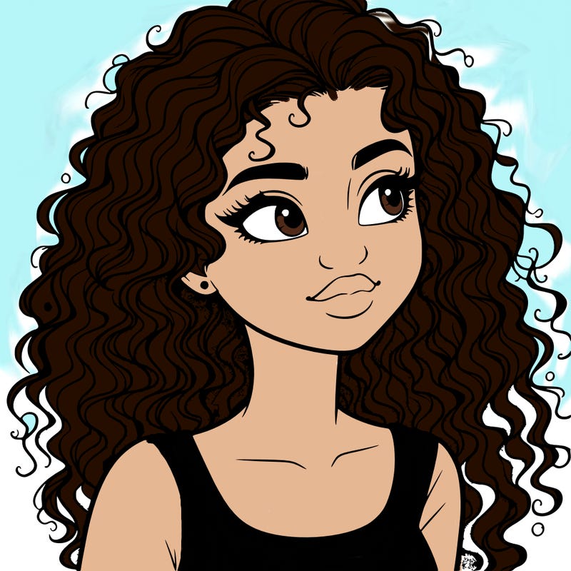 realistic girl with curly hair
