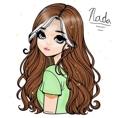 realistic girl with pretty hair