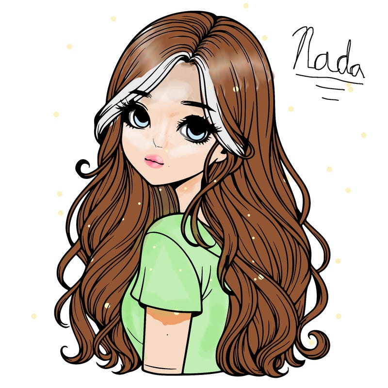 realistic girl with pretty hair