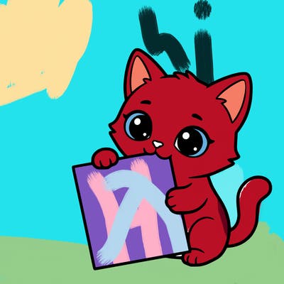 a small cat with a blank sheet of paper in its hand. the cat is sooooooo cute!