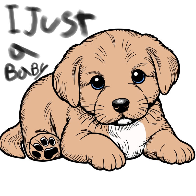 a cute realistic puppy