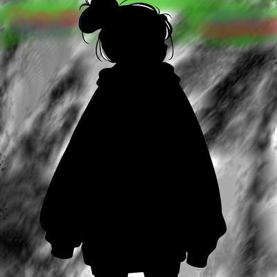 realistic girl with a oversized sweatshirt on and a bun