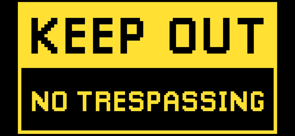 Police Lights & Police Siren - Keep Out and No Trespassing pixelated digital sign