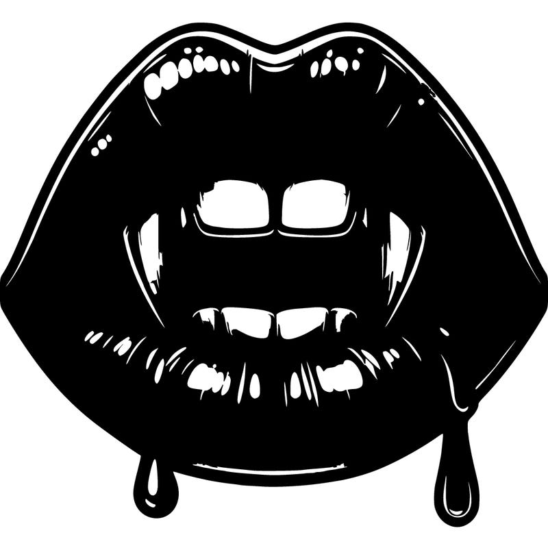 realistic vampire lips with blood