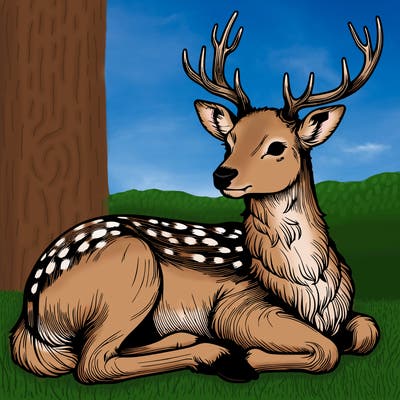 realistic deer with antlers