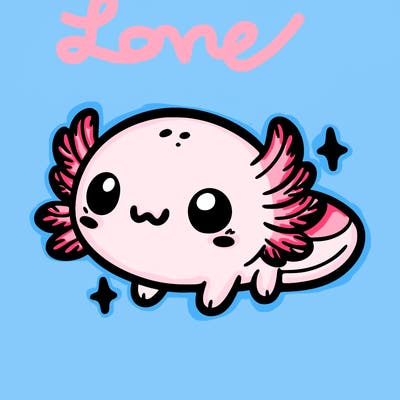 cute easy baby axolotl