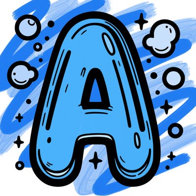 a bubble letter a