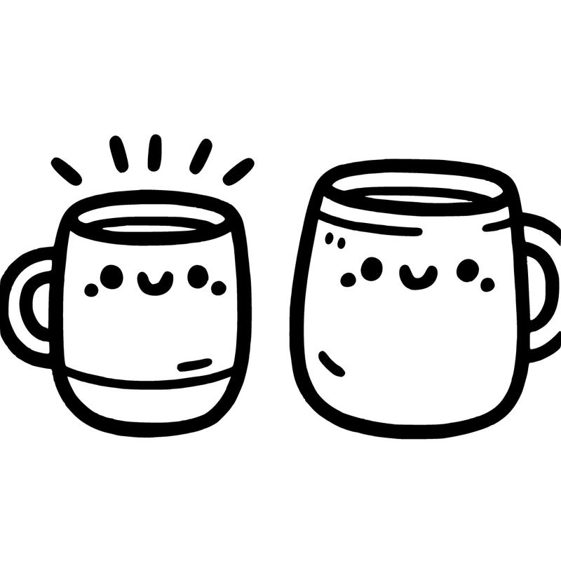 two simple minimalistic pottery mugs