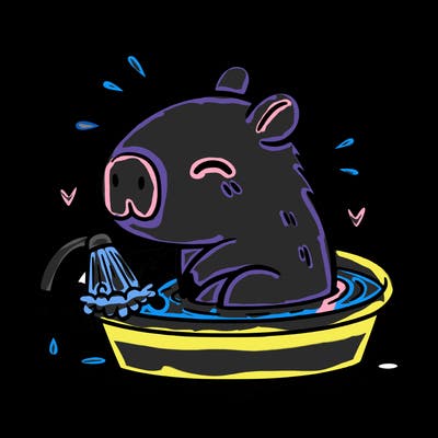 capybara taking a bath